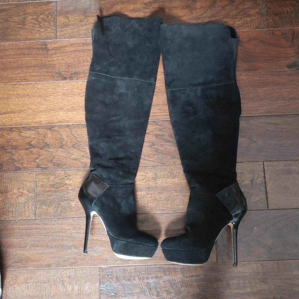 Steve madden, suede and patent leather boot
